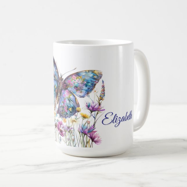 Butterfly & Wildblommor Coffee Mugg (Framsida höger)