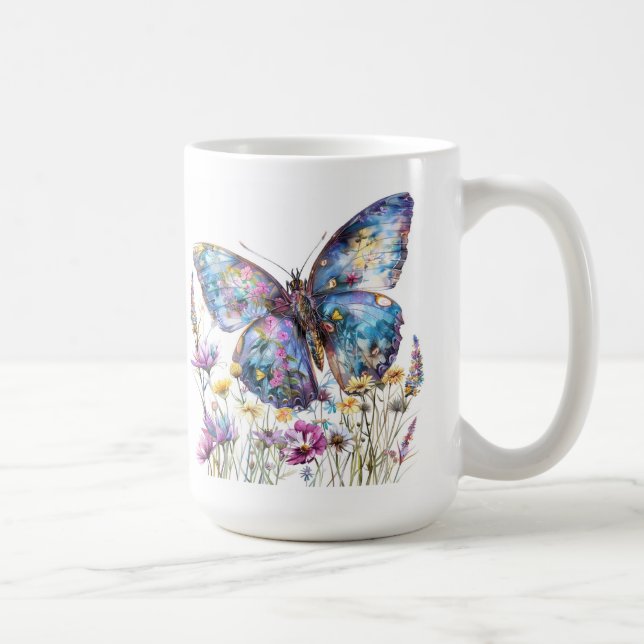 Butterfly & Wildblommor Coffee Mugg (Höger)
