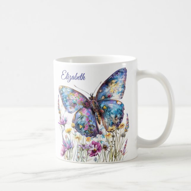 Butterfly & Wildblommor Coffee Mugg (Höger)