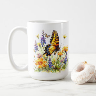 Butterfly & Wildblommor Coffee Mugg