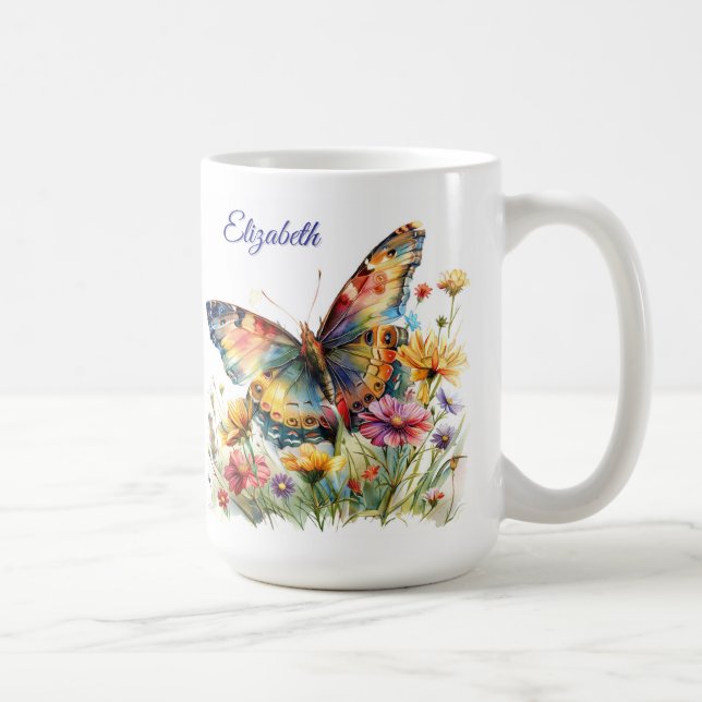 Butterfly & Wildblommor Coffee Mugg (Höger)