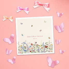 Butterfly Wildblommor Garden Baby Shower Pappersservett