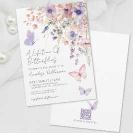 Butterfly Wildflower Bridal Shower Inbjudningar
