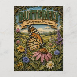 Butterfly Wildflower Meadow POPCUT Vykort
