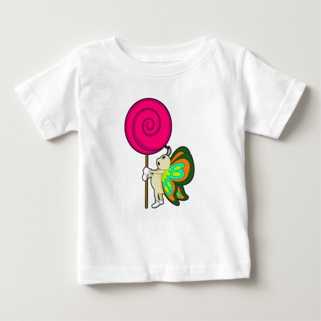 Butterfly with Lollipop T Shirt (Framsida)