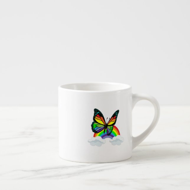 Butterfly with Rainbow Espressomugg (Höger)
