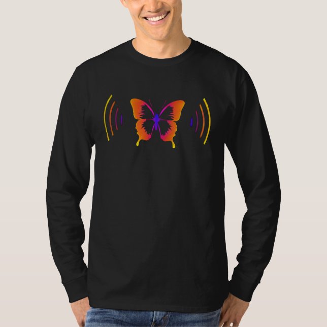 Butterfly with signal waves graphic by Mortal Desi T Shirt (Framsida)