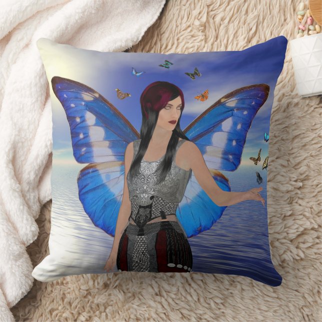 Butterfly Woman Dekorativ kudde (Filt)