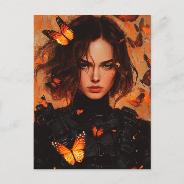 Butterfly Woman-vykort Vykort (Framsida)