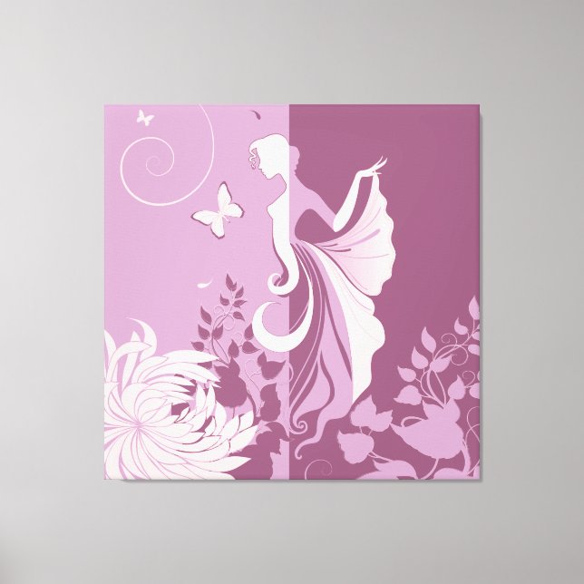 Butterfly Woman Wrapped Canvas (Framsida)