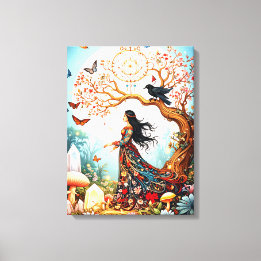 Butterfly Womans morgon Canvastryck