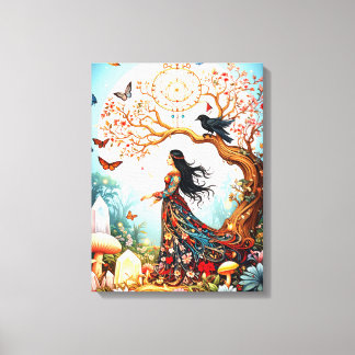 Butterfly Womans morgon Canvastryck