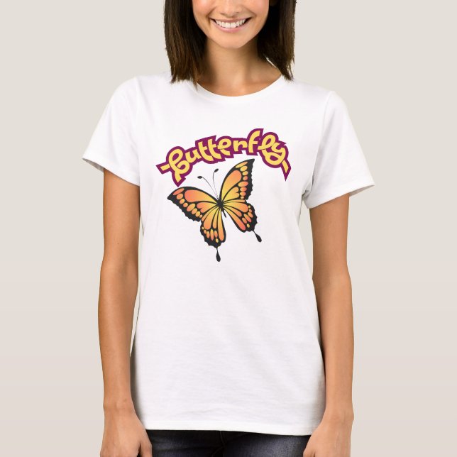 Butterfly Womens Basic T-Shirs T Shirt (Framsida)