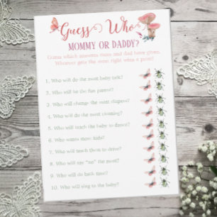 Butterfly Woodland Baby Shower Gissa vem som spela Inbjudningar
