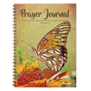 Butterfly Zinnia Prayer Journal Anteckningsbok