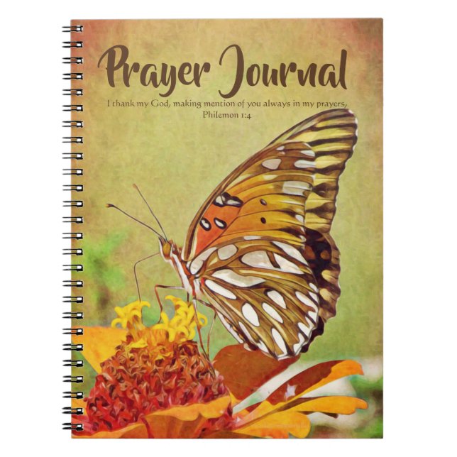 Butterfly Zinnia Prayer Journal Anteckningsbok (Framsidan)