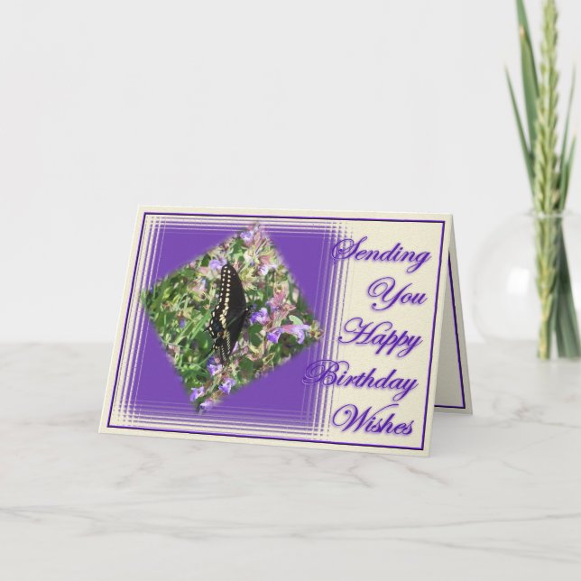 ButterflyBdayWish-anpassa Kort (Framsida)