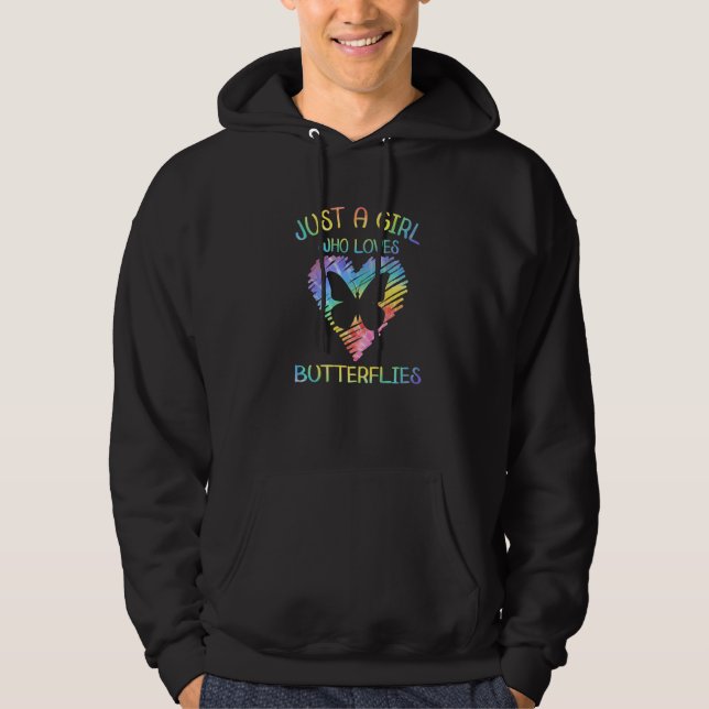 Butterflys Are Awesome Butterfly Art Quote Monarch Hoodie (Framsida)