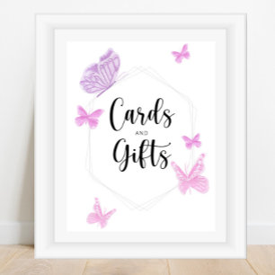 Butterfly's cards and gifts babydusch poster