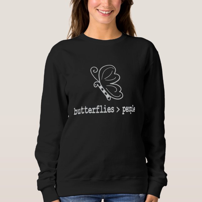 Butterflys  Love Animals more than People T Shirt (Framsida)
