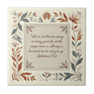Butterglass Farmhouse Blommigt Ram Bible Verse Kakelplatta