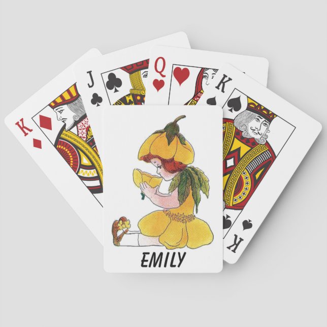 Butterkopp Flower Child Funny Cute Little Girl Casinokort (Baksidan)