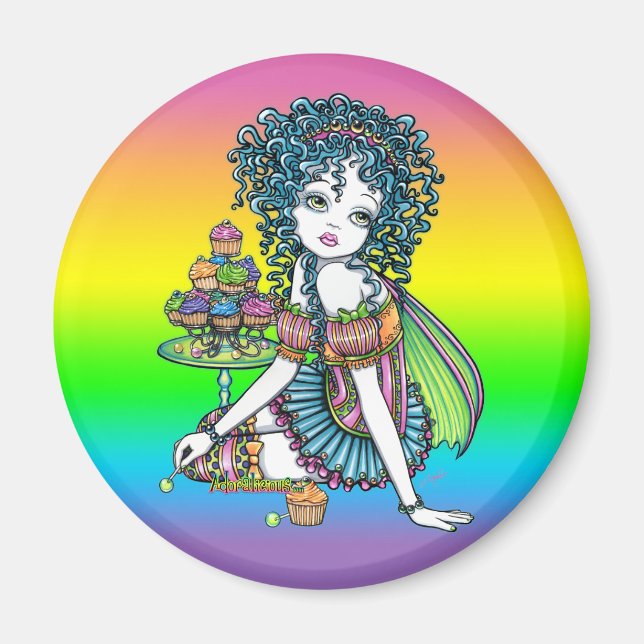 "Butterkoppar" Kopp Cake Couture Fairy Art Magnet (Framsidan)