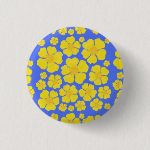 Butterkoppsblommor, design på knapp