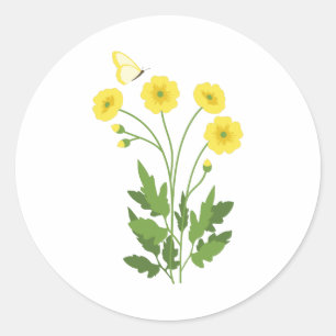Butterkoppsfjäril Runt Klistermärke