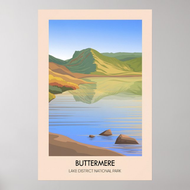 Buttermere Lake District Resemålningaffisch Poster (Framsidan)