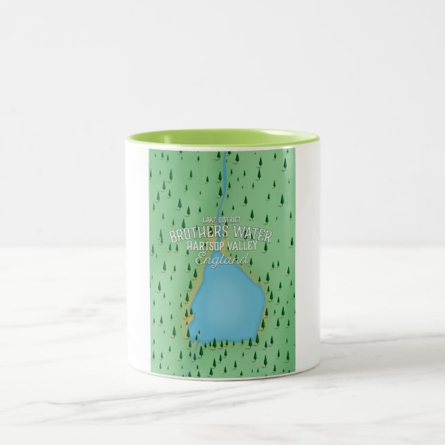 Buttermere sjö, distriktsaffisch för sjö Två-Tonad mugg (Center)