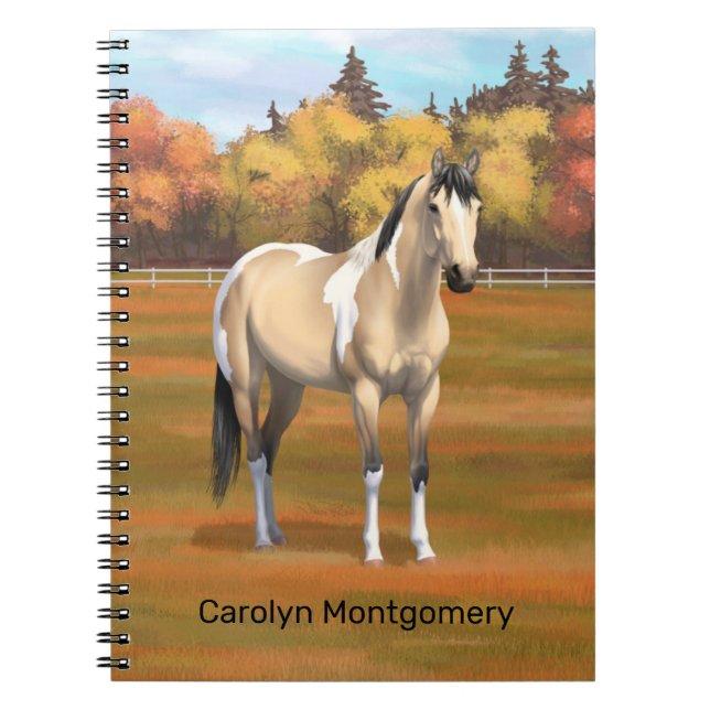 Buttermilk Buckskin Pinto Dun Paint Horse Anteckningsbok (Framsidan)
