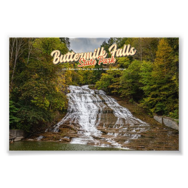 Buttermilk Falls Ithaca New York Fototryck (Framsidan)