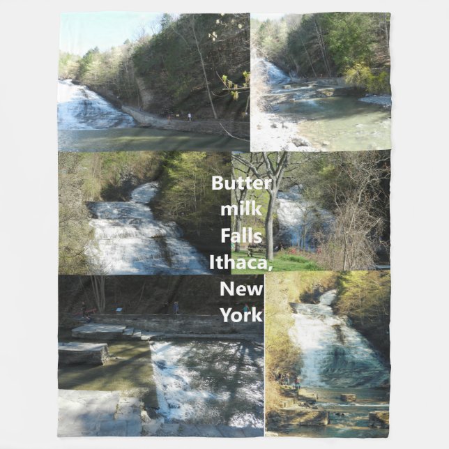 BUTTERMILK FALLS ITHACA NEW YORK kast Fleecefilt (Framsidan)