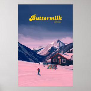 Buttermilk Ski Resort Reseskylt Poster