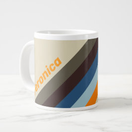 Butternut Fade Ränder med Namn Ping Pong Paddle Jumbo Mugg
