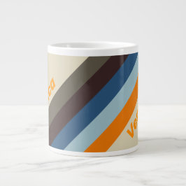 Butternut Fade Ränder med Namn Ping Pong Paddle Jumbo Mugg
