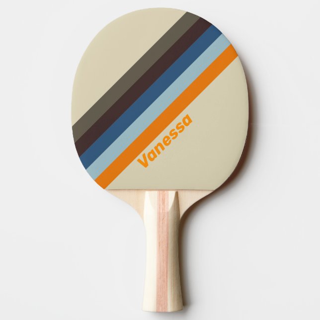 Butternut Fade Stripe med Namn Ping Pong Paddle Pingisracket (Baksidan)