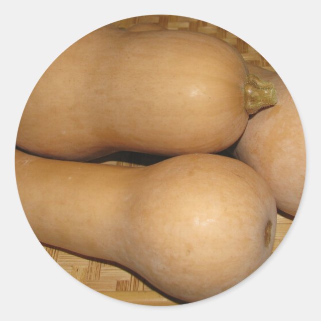 Butternut-kvadrat Runt Klistermärke (Framsida)