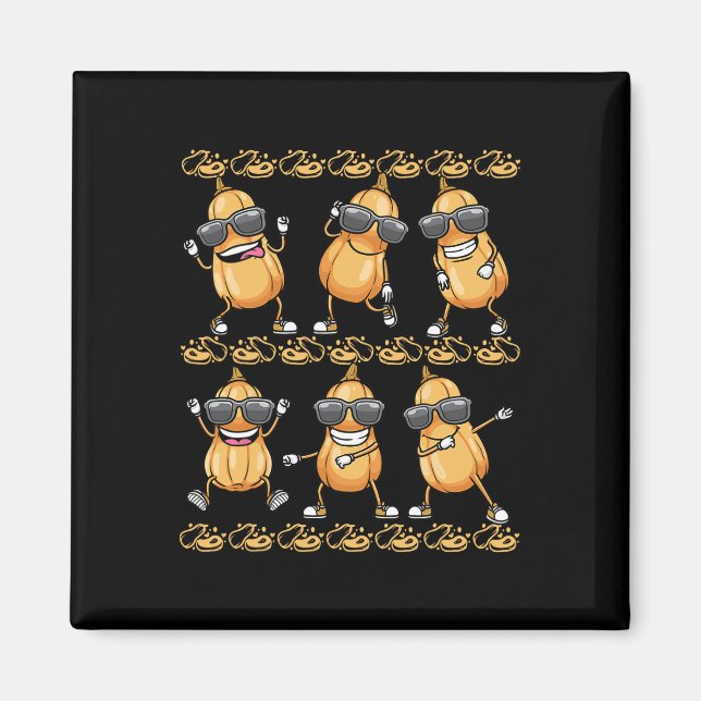 Butternut Squash Dancing Vegan Vegetable Magnet (Framsidan)