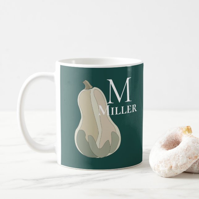 Butternut Squash Thanksgivingfest Monogram Kaffemugg (Med munk)