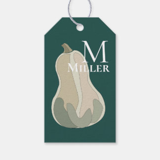 Butternut Squash Thanksgivingfest Monogram Presentetikett