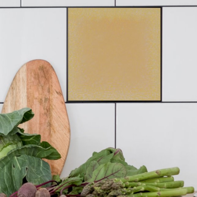 Butterscotch Ceramic tile Kakelplatta (Single Butterscotch tile shown with white tile. For kitchen backslash, bathroom or Fireplace.)