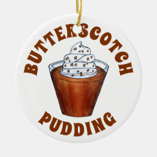Butterscotch Pudding Whipping Cream Southern Food Julgransprydnad Keramik