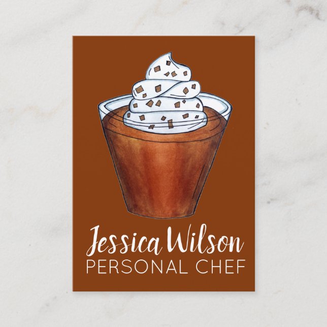 Butterscotch Pudding Whipping Cream Southern Food Visitkort (Framsida)