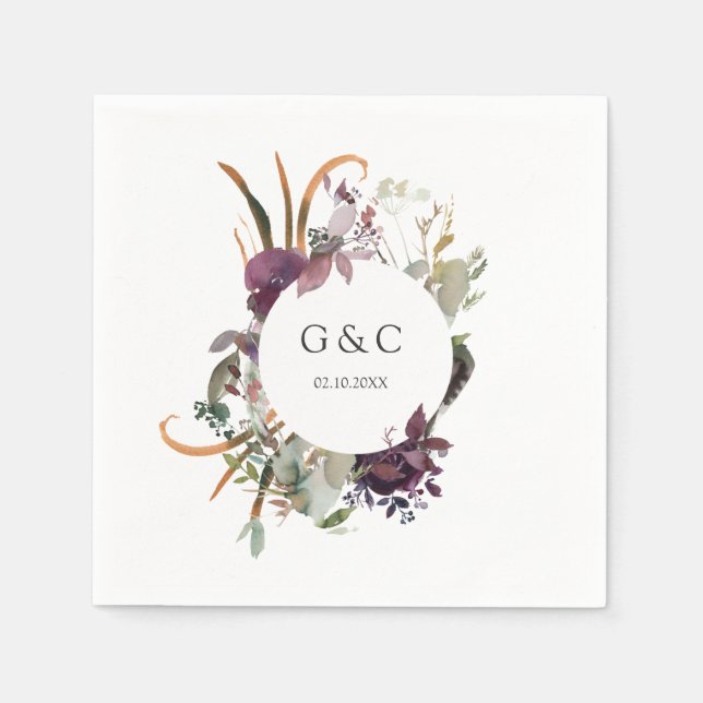 Butterum & Plum Personlig Bröllop Napkin 1 Pappersservett (Framsidan)
