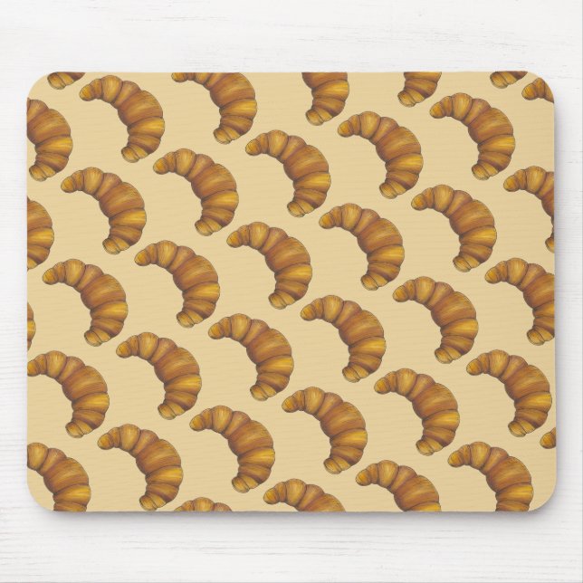Buttery Flaky Golden Croissant Fransk Pastry Food Musmatta (Framsidan)