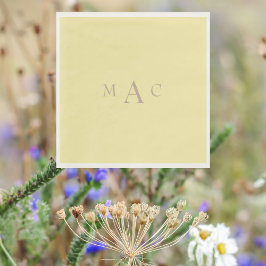 Buttery Gult Monogram Bröllop Cocktail Pappersservett