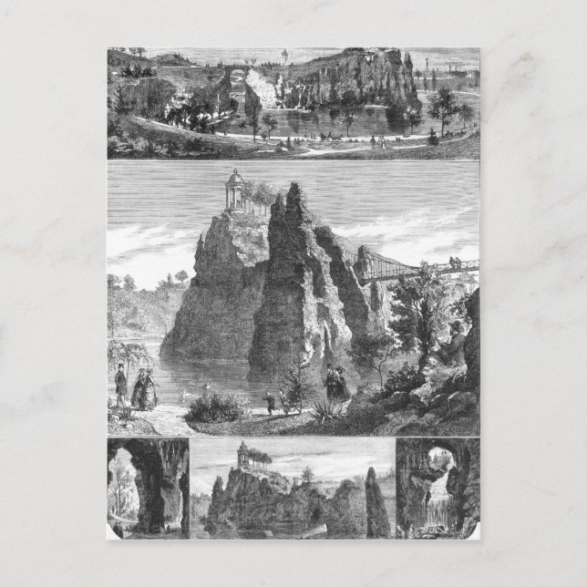Buttes-Chaumont park, New Paris Vykort (Framsida)