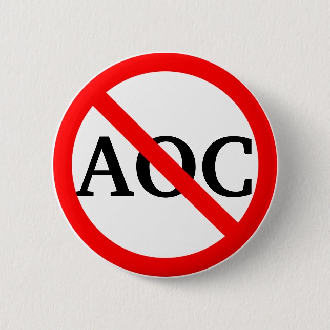 Button Anti AOC Alexandria Ocasio Cortez Knapp (Framsida)